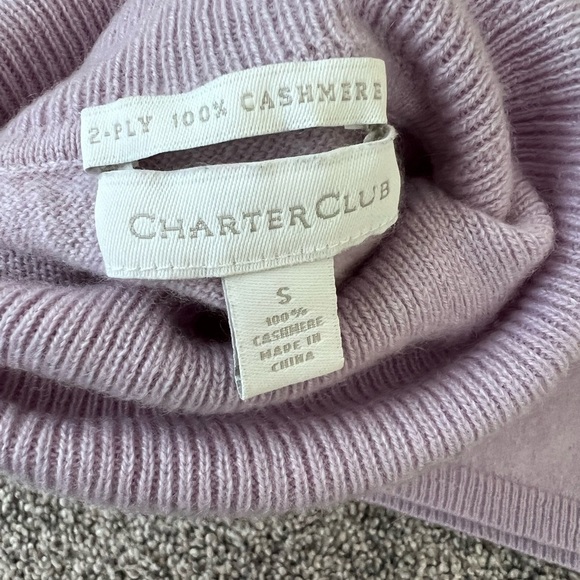 Charter Club Lilac Turtleneck 100% Cashmere Pullover Sweater Full Sleeve Size S - Picture 5 of 8
